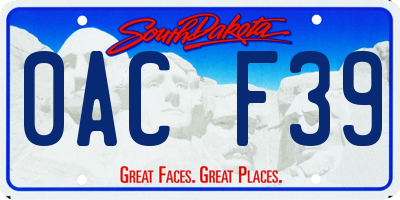 SD license plate 0ACF39