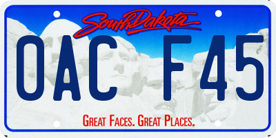 SD license plate 0ACF45