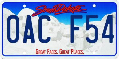 SD license plate 0ACF54