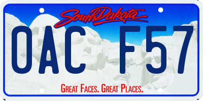 SD license plate 0ACF57