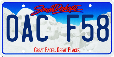 SD license plate 0ACF58