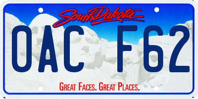 SD license plate 0ACF62