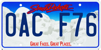 SD license plate 0ACF76