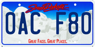 SD license plate 0ACF80