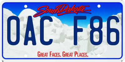 SD license plate 0ACF86