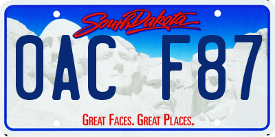 SD license plate 0ACF87