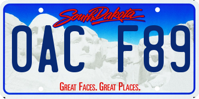 SD license plate 0ACF89