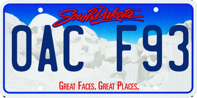 SD license plate 0ACF93