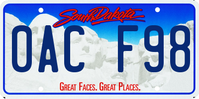 SD license plate 0ACF98