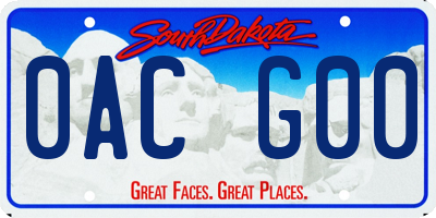 SD license plate 0ACG00