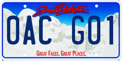 SD license plate 0ACG01