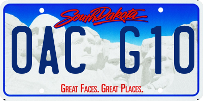 SD license plate 0ACG10