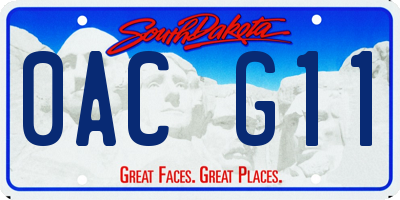 SD license plate 0ACG11