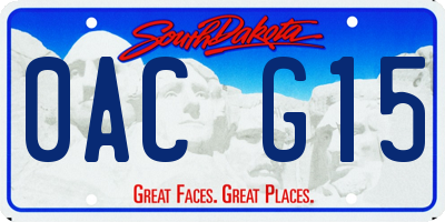 SD license plate 0ACG15