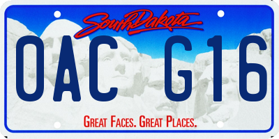 SD license plate 0ACG16