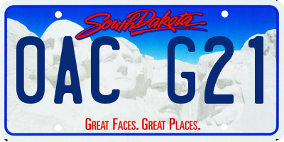 SD license plate 0ACG21