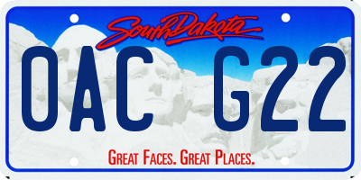 SD license plate 0ACG22