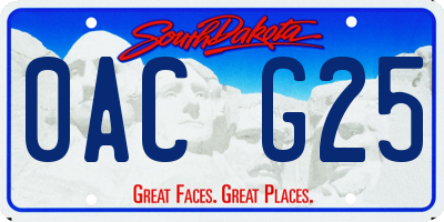 SD license plate 0ACG25