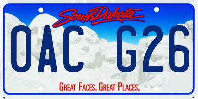 SD license plate 0ACG26