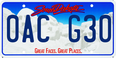 SD license plate 0ACG30