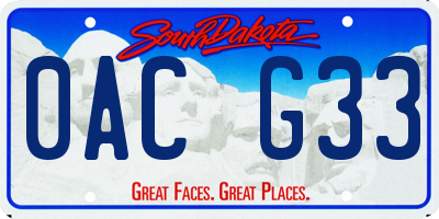 SD license plate 0ACG33