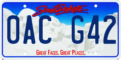 SD license plate 0ACG42