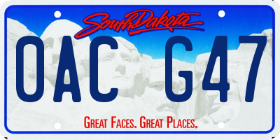 SD license plate 0ACG47