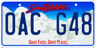 SD license plate 0ACG48