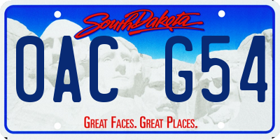 SD license plate 0ACG54