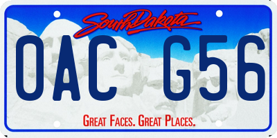 SD license plate 0ACG56