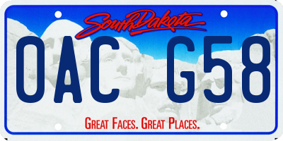 SD license plate 0ACG58