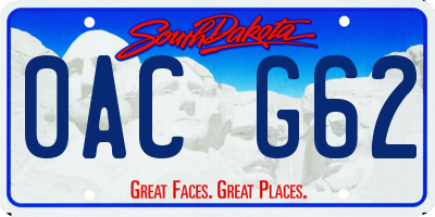 SD license plate 0ACG62