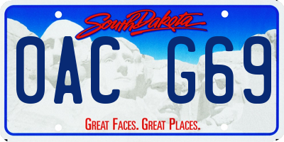 SD license plate 0ACG69