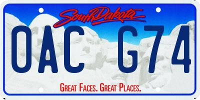 SD license plate 0ACG74