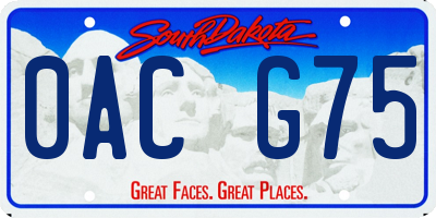 SD license plate 0ACG75