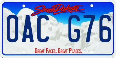SD license plate 0ACG76