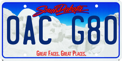 SD license plate 0ACG80