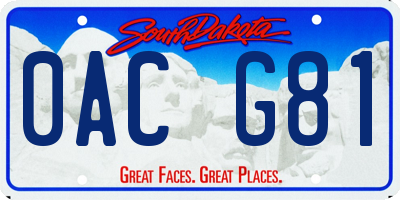 SD license plate 0ACG81