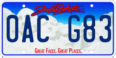 SD license plate 0ACG83