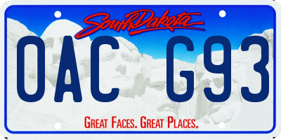 SD license plate 0ACG93