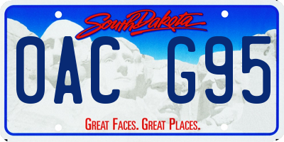 SD license plate 0ACG95