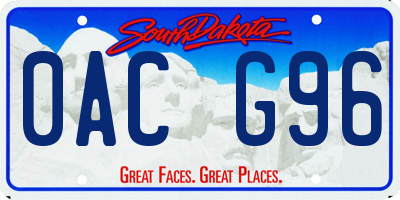 SD license plate 0ACG96