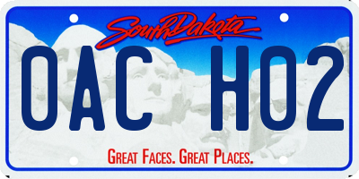 SD license plate 0ACH02