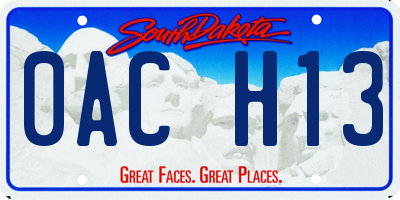 SD license plate 0ACH13