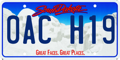 SD license plate 0ACH19