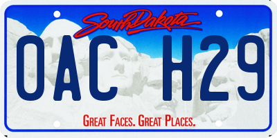 SD license plate 0ACH29