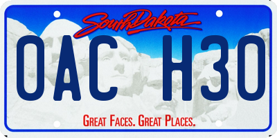 SD license plate 0ACH30