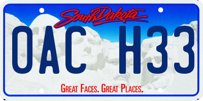 SD license plate 0ACH33