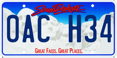 SD license plate 0ACH34