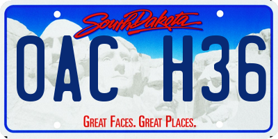 SD license plate 0ACH36